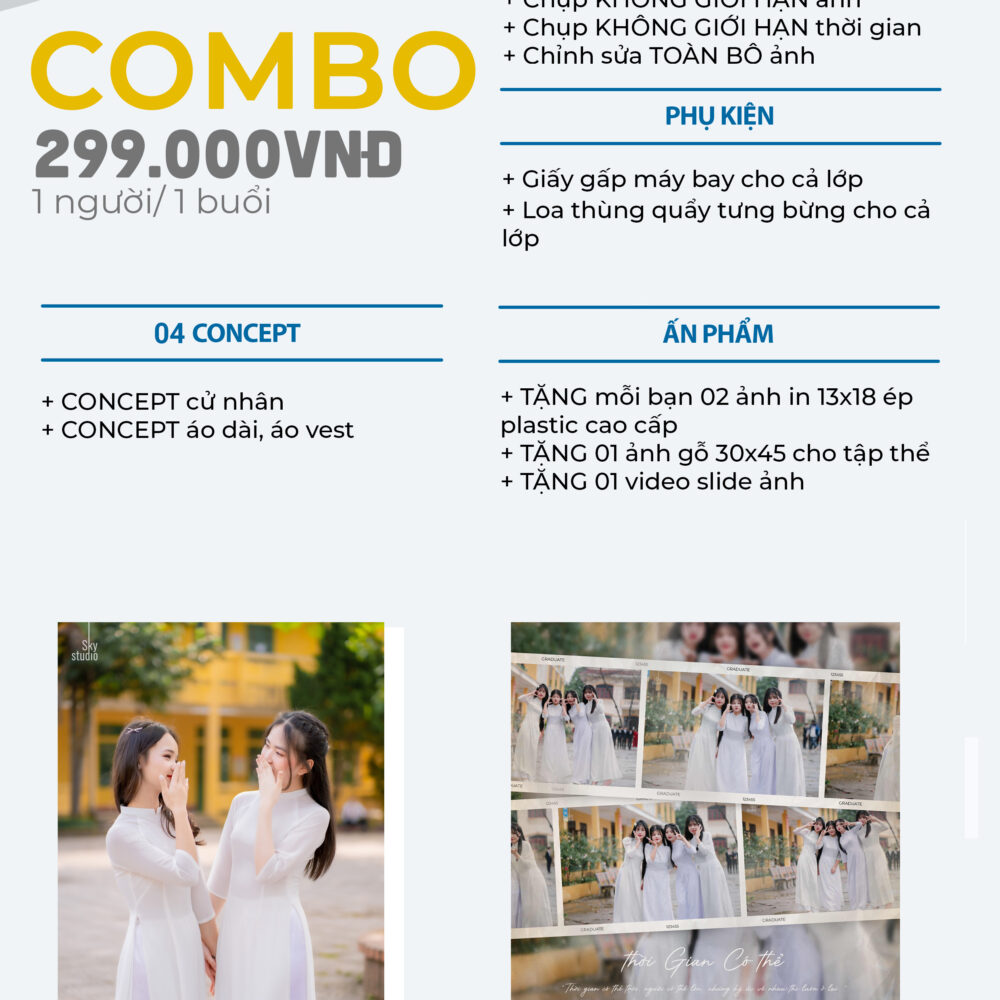 Bảng giá chụp ảnh kỷ yếu cấp 3